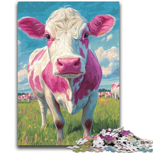 Weiße und rosa Kuh, 2000-teiliges Puzzle für Teenager, Geschenke, Lernspiel, Herausforderungsspielzeug, einzigartige Heimdekoration und Geschenke (70x100cm) von AADSAZA