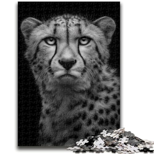 Weißer Schneeleopard, 1000-teiliges Puzzle für Erwachsene, Stressabbau, schwierige Herausforderung, geeignet als Schreibtischdekoration (38x26cm) von AADSAZA