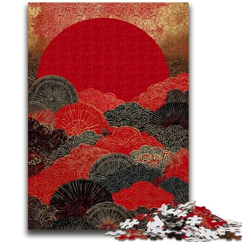Wellen im japanischen Stil, 1000 Teile Puzzle für Erwachsene und Jugendliche, Spielzeug, Lernspiele, Stressabbau, geeignet als Schreibtischdekoration (38x26cm) von AADSAZA