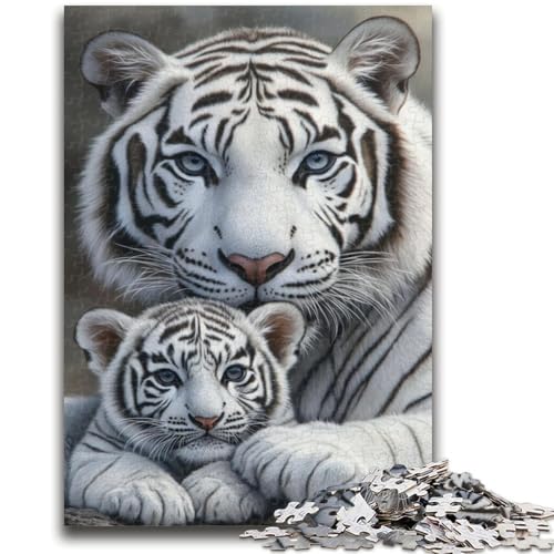 White Tiger Puzzles für Erwachsene und Teenager, 1000 Teile Puzzle, Spielzeug, Lernspiele, Stressabbau, Wunschliste mit Weihnachtsmann (38x26cm) von AADSAZA