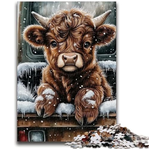 Winter Yak 1000-teiliges Puzzle für Erwachsene, Geschenke, Denkspiel, Wanddekoration, einzigartige Geburtstags (38x26cm) von AADSAZA