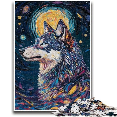 Wolf Art Puzzle 1000 Teile für Teenager, anspruchsvolles Spiel und Familienspiel, Wanddekoration, einzigartige Geburtstags (50x75cm) von AADSAZA