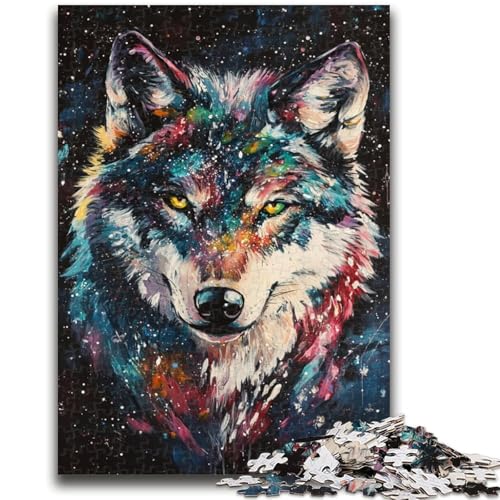 Wolf Art Puzzle 1000 Teile für Teenager Geschenke, Spielzeug Lernspiele Stressabbau Tolle Geschenke und Spielzeuge (38x26cm) von AADSAZA
