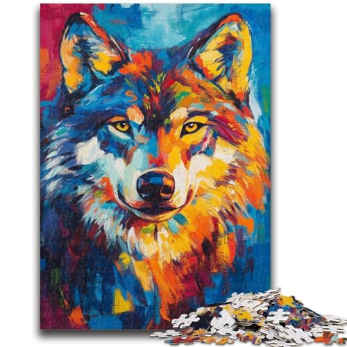 Wolf Art Puzzle für Erwachsene, 1000 Teile, anspruchsvolles Spiel und Familienspiel, Wanddekoration, einzigartige Geburtstags (50x75cm) von AADSAZA