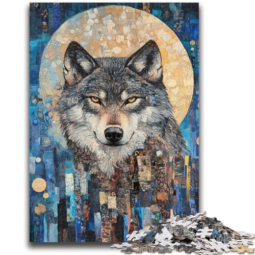 Wolf Art Puzzle für Erwachsene, 1000 Teile, hilft dem Gehirn, süchtig machendes Spielzeug zu trainieren, um Geduld bei der Eltern-Kind-Interaktion zu fördern (50x75cm) von AADSAZA