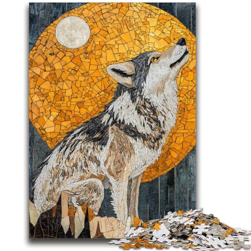 Wolf Art Puzzle für Erwachsene, 1000 Teile, hilft dem Gehirn, süchtig machendes Spielzeug zu trainieren, um Geduld bei der Eltern-Kind-Interaktion zu fördern (50x75cm) von AADSAZA