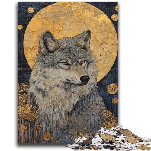 Wolf Art Puzzle für Teenager, 1000 Teile, anspruchsvolles Spiel und Familienspiel mit vollständig ineinandergreifenden, zufällig geformten Teilen (38x26cm) von AADSAZA