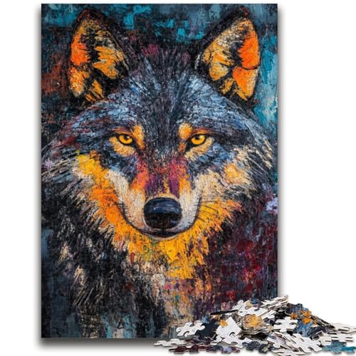Wolf Art Puzzle für Teenager, 1000 Teile, anspruchsvolles Spielgeschenk, ganze Familie (38x26cm) von AADSAZA