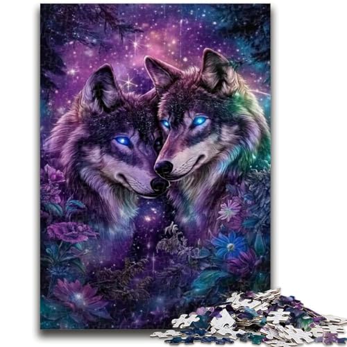 Wolf-Puzzle für Teenager, 1000 Teile, Lernspielzeug, Familienspiele, Geschenke für Freunde und Familie (38x26cm) von AADSAZA