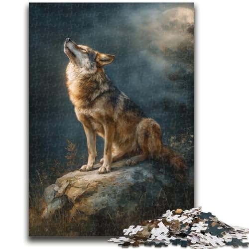 Wolf Under The Aurora 1000-teiliges Puzzle für Erwachsene und Jugendliche, Spielzeug, Lernspiele, Stressabbau, Wunschliste mit Weihnachtsmann (50x75cm) von AADSAZA