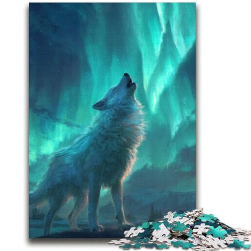 Wolf Under The Aurora Puzzles für Erwachsene 2000, Lernspiel-Herausforderungsspielzeug, ganze Familie (70x100cm) von AADSAZA