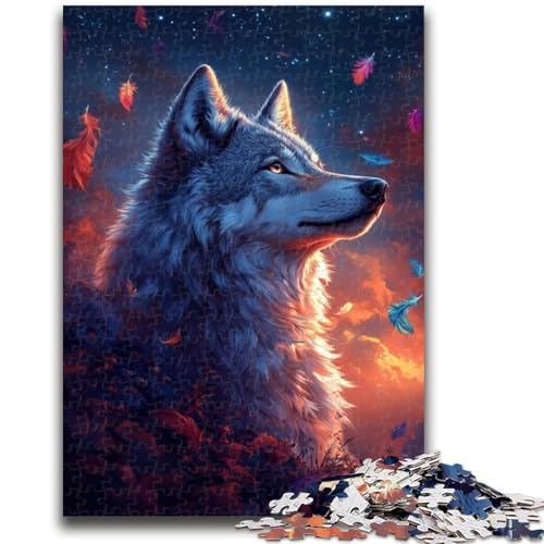 Wolf bei Sonnenuntergang, Puzzle 1000 Teile, für Teenager, Geschenke, Spielzeug, Lernspiele, Stressabbau, tolle Geschenke und Spielzeuge (50x75cm) von AADSAZA