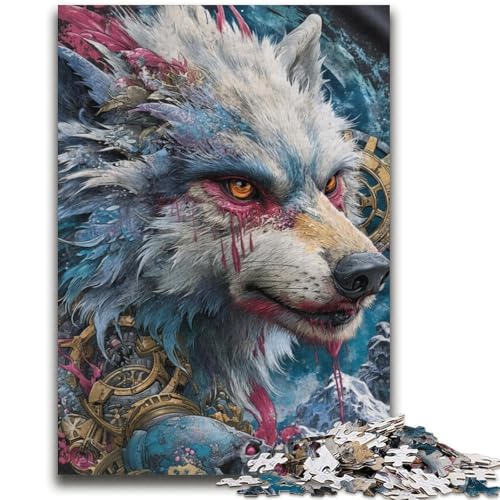 Wolfsgesicht, 2000-teiliges Puzzle für Erwachsene und Jugendliche, dekomprimierendes intellektuelles Lernspielzeug, perfekte Dekoration (70x100cm) von AADSAZA