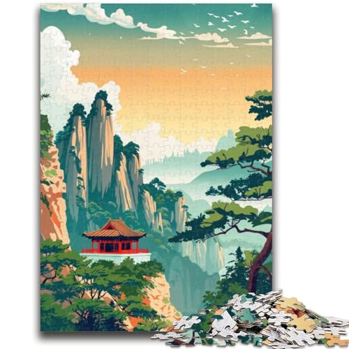 Wulingyuan Reiseposter-Puzzle 1000 Teile für Erwachsene, anspruchsvoll zu vervollständigen, Aber unterhaltsames und humorvolles Lernspiel zum Geburtstag (38x26cm) von AADSAZA