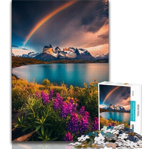 Wunderschöne Berge und Seen Puzzle für Teenager, 1000 Teile Puzzle, Dekomprimierendes intellektuelles Lernspielzeug, perfekte Dekoration (38x26cm) von AADSAZA