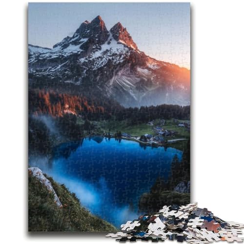 Wunderschöne Berge und Seen Puzzle für Teenager 1000 Teile, Dekomprimierendes intellektuelles Lernspielzeug Geburtstagsgeschenk, Geschenke, Wandkunst (38x26cm) von AADSAZA