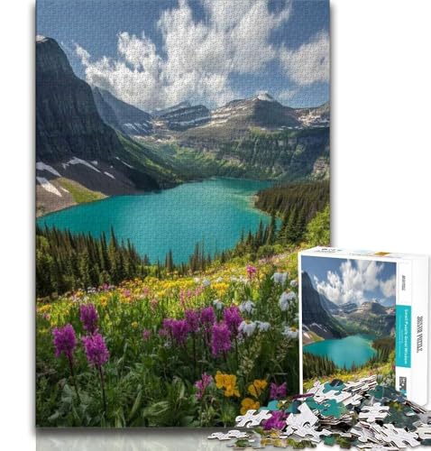 Wunderschöne Berge und Seen-Puzzles für Erwachsene, Lernspielzeug für die ganze Familie, mit passendem Poster und Quizblatt (38x26cm) von AADSAZA
