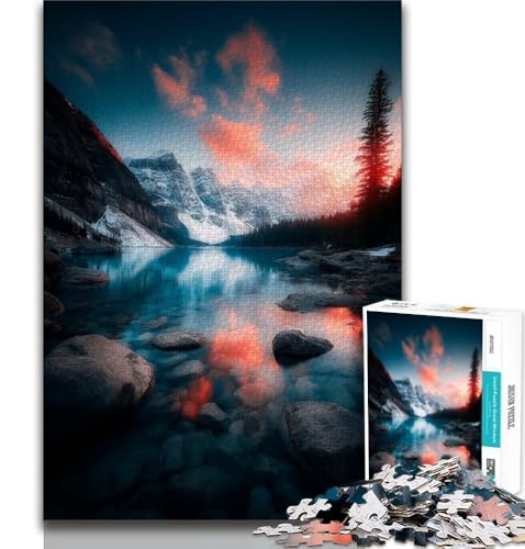 Wunderschöne Berge und Seen-Puzzles für Erwachsene, Lernspielzeug für die ganze Familie, mit passendem Poster und Quizblatt (75x50cm) von AADSAZA