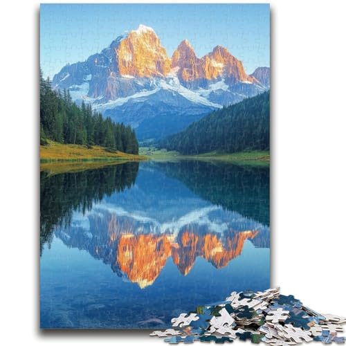 Wunderschöne Berge und Seen-Puzzles für Teenager, 1000 Teile, Zeitvertreib zu Hause mit vollständig ineinandergreifenden, zufällig geformten Teilen (38x26cm) von AADSAZA