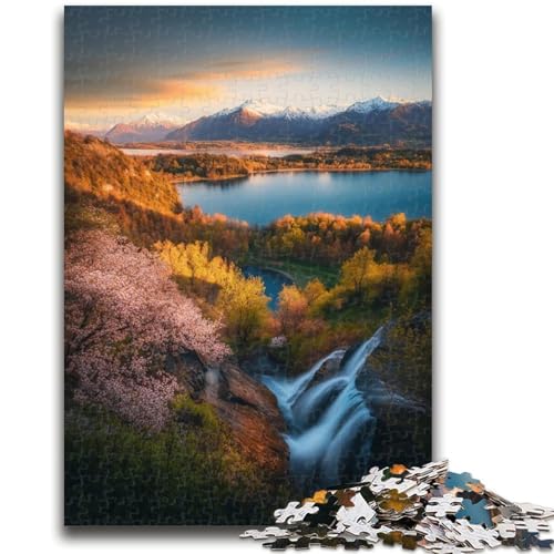 Wunderschöne Puzzles mit Bergen und Seen für Teenager, anspruchsvoll, Aber unterhaltsam und humorvoll, mit passendem Poster und Quizblatt (38x26cm) von AADSAZA