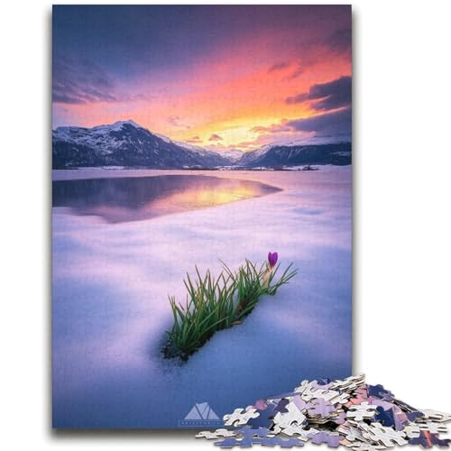 Wunderschöne Puzzles mit Bergen und Seen für Teenager, anspruchsvoll, Aber unterhaltsam und humorvoll, mit passendem Poster und Quizblatt (70x100cm) von AADSAZA