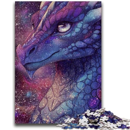 Wunderschöner Drache mit funkelnder Galaxie, Puzzle mit 1000 Teilen, Geschenk für Teenager, Quizspiel, Wanddekoration, einzigartige Geburtstags (50x75cm) von AADSAZA