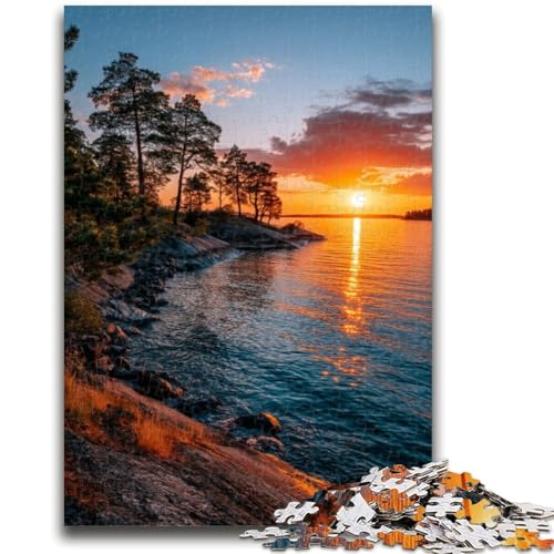 Wunderschönes Puzzle mit Bergen und Seen, 1000 Teile, für Teenager, anspruchsvolles Spiel und Familienspiel, Wanddekoration, einzigartige Geburtstags (50x75cm) von AADSAZA