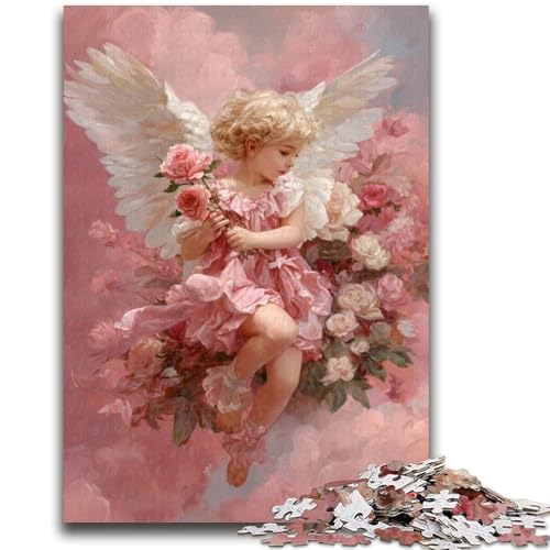 Wunderschönes kleines Engel-Puzzle für Erwachsene und Teenager, Puzzle zum Stressabbau, schwierige Herausforderung, geeignet als Schreibtischdekoration (38x26cm) von AADSAZA