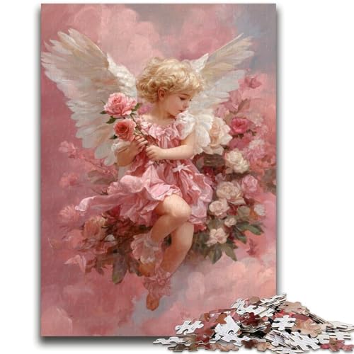 Wunderschönes kleines Engel-Puzzle mit 1000 Teilen für Jugendliche und Erwachsene, Spielzeug, Lernspiele, Stressabbau, Wunschliste mit Weihnachtsmann (50x75cm) von AADSAZA