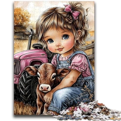 Yak und kleines Mädchen Puzzle für Erwachsene, 1000 Teile, anspruchsvoll zu vervollständigen, Aber lustig und humorvoll, einzigartige Heimdekoration und Geschenke (38x26cm) von AADSAZA