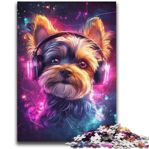 Yorkshire Terrier hört Musik-Puzzle für Teenager, 2000 Teile, anspruchsvolles Spielgeschenk, ganze Familie (70x100cm) von AADSAZA
