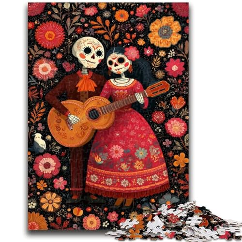 Zuckerschädel-Frauen-Puzzles für Teenager, 1000 Puzzles, Spielzeug, Lernspiele, Stressabbau, geeignet als Schreibtischdekoration (38x26cm) von AADSAZA