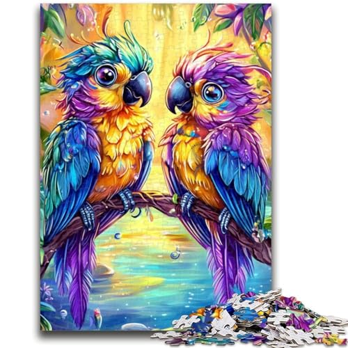 Zwei Papageien, 1000-teiliges Puzzle für Erwachsene und Jugendliche, Lernspielzeug, Familienspiele, einzigartige Geburtstags- und Geschenkideen (38x26cm) von AADSAZA