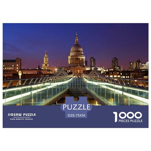 1000 Teile London-Puzzle für Erwachsene und Kinder, kreatives rechteckiges Puzzle, Holzpuzzle, lustiges Lernspielzeug, 1000 Teile (75 x 50 cm) von AAHARYA