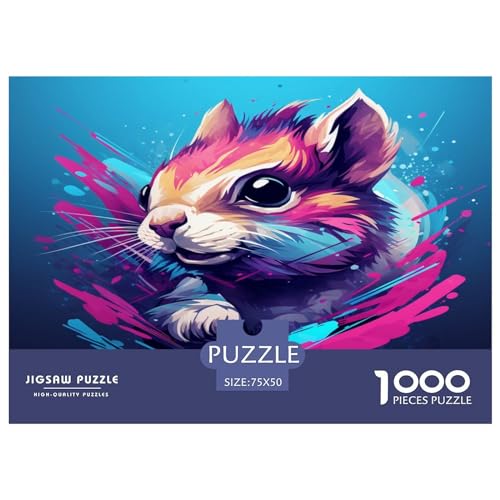 1000 Teile Puzzle Eichhörnchen für Erwachsene Kinder Holzpuzzle Lernspielzeug 1000 Teile (75x50cm) von AAHARYA