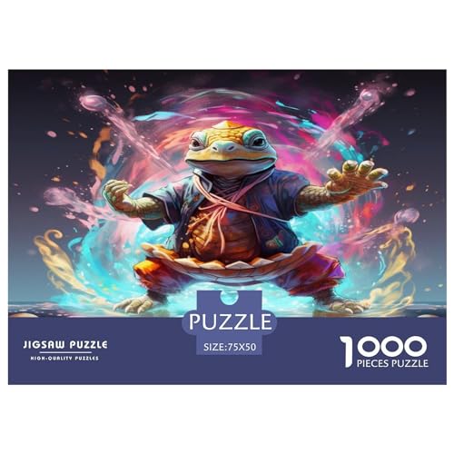 1000 Teile Puzzle Schildkröte Puzzles für Erwachsene Mönch Holzbrett Puzzles Anspruchsvolles Spiel 1000 Teile (75x50cm) von AAHARYA
