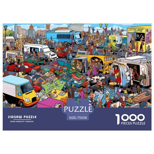 1000 Teile Puzzle Stadt für Erwachsene Kinder Holzpuzzle Lernspielzeug 1000 Teile (75x50cm) von AAHARYA