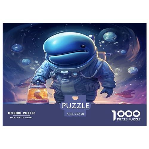 1000 Teile Puzzle für Erwachsene Cartoon_Blue_Whale Puzzlesets für Familien Holzpuzzles Brain Challenge Puzzle 1000 Teile (75 x 50 cm) von AAHARYA