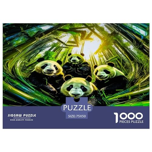 1000 Teile Puzzle für Erwachsene Pandas Puzzlesets für Familien Holzpuzzles Brain Challenge Puzzle 1000 Teile (75 x 50 cm) von AAHARYA