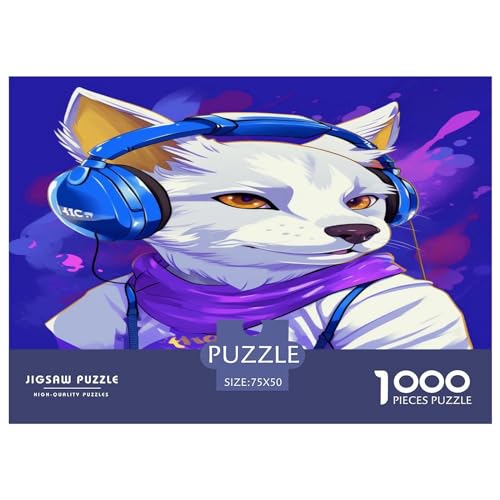 1000 Teile kreative Puzzles, White_Dog, rechteckiges Puzzle, Lernspielzeug, Geschenk für Kinder und Erwachsene, 1000 Stück (75 x 50 cm) von AAHARYA