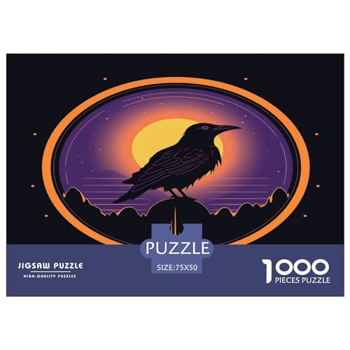 1000 Teile kreative Puzzles Raben rechteckiges Puzzle Lernspielzeug Geschenk für Kinder und Erwachsene, 1000 Teile (75 x 50 cm) von AAHARYA