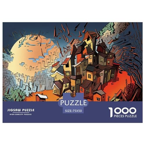 1000-teiliges rechteckiges Künstlerpuzzle für Erwachsene, Gehäuse, kreatives Puzzle-Herausforderungsspielzeug, Puzzle für Erwachsene und Kinder, 1000 Stück (75 x 50 cm) von AAHARYA