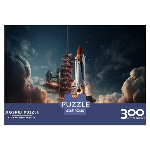 300 Teile Space Shuttle Puzzle für Erwachsene und Kinder, kreatives rechteckiges Puzzle, Holzpuzzle, lustiges Lernspielzeug, 300 Teile (40 x 28 cm) von AAHARYA