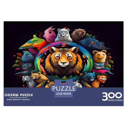 300 Teile kreative Puzzles Many_Animal Puzzles Rechteckiges Puzzle Lernspielzeug Geschenk für Kinder und Erwachsene, 300 Teile (40 x 28 cm) von AAHARYA