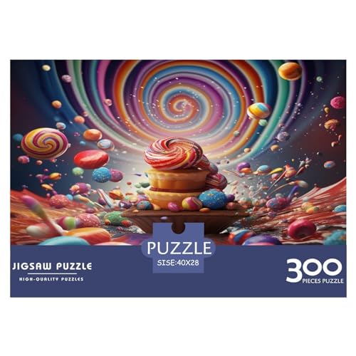 300-teiliges Kinderwelt-Puzzle für Erwachsene, Regenbogen-Süßigkeiten-Puzzle, Holzpuzzle für Erwachsene, Familienunterhaltungsspielzeug, 300 Stück (40 x 28 cm) von AAHARYA