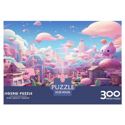 300-teiliges Puzzle, Stadtpuzzle für Mädchen, für Erwachsene, Holzpuzzle, Lernspiel für Erwachsene, Kind, 300 Teile (40 x 28 cm) von AAHARYA
