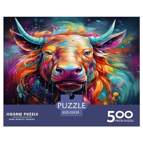 500 Teile Tiere Puzzle Erwachsene Kinder kreativ rechteckig Holzpuzzle lustiges Puzzle Lernspielzeug 500 Teile (52 x 38 cm) von AAHARYA