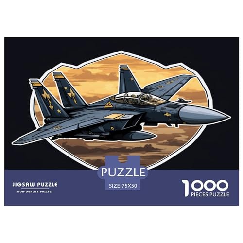 Aufkleber-Puzzle für Erwachsene, Fighter_Jet, 1000 Teile, Holzpuzzle für Kinder ab 12 Jahren, herausforderndes Spiel, 1000 Teile (75 x 50 cm) von AAHARYA