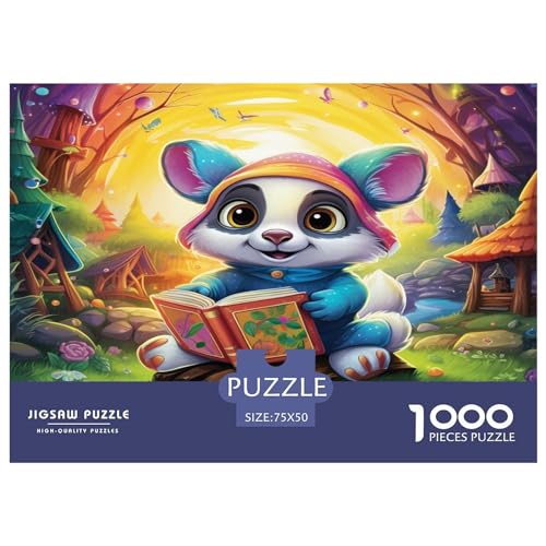 Cartoon-Puzzle für Kinder, Kinderillustrationen, 1000-teiliges Puzzle für Erwachsene, Holzpuzzle für Erwachsene und Kinder, Stressabbau, 1000 Teile (75 x 50 cm) von AAHARYA
