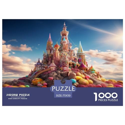 Colored_Candy Puzzles 1000 Teile für Erwachsene, Puzzles für Erwachsene 1000 Teile, Schloss-Puzzle, Lernspiele, 1000 Teile (75 x 50 cm) von AAHARYA